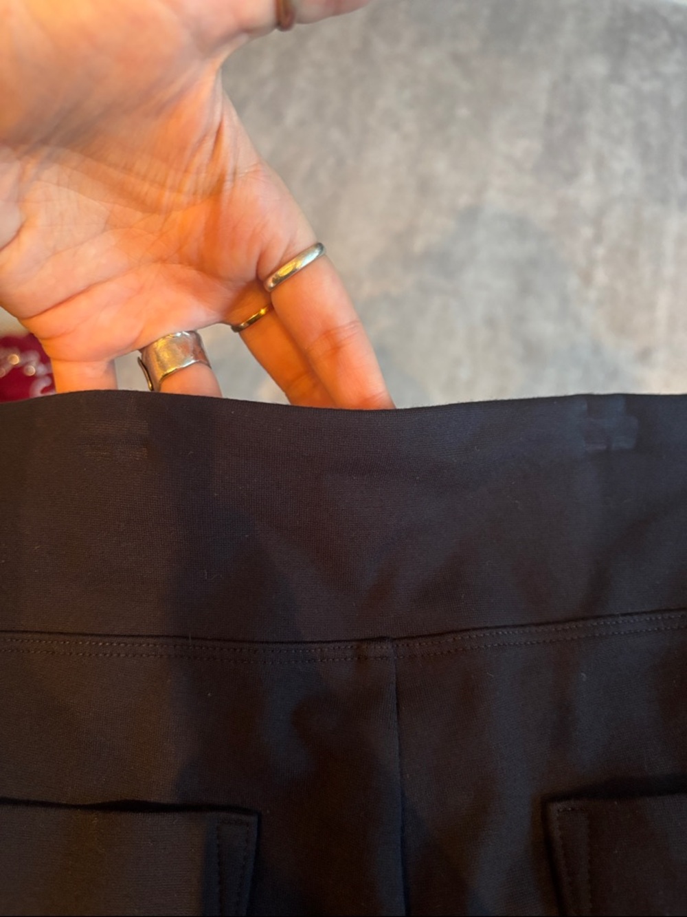 CAbi Tiki Slim Pants Classic Navy L 6690 Ponte Knit Blue Pull On Stretchy Pocket - Picture 7 of 10